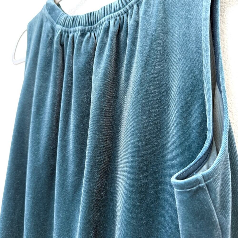 Ann Taylor Velvet Sleeveless Blouse Tie Shoulder Soft‎ Glam Holiday Top Size L - Picture 7 of 7